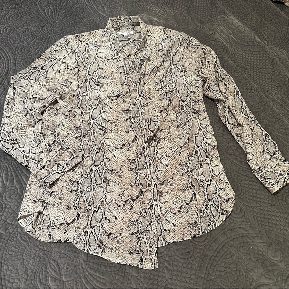 Equipment Snakeskin Print Shirt XL